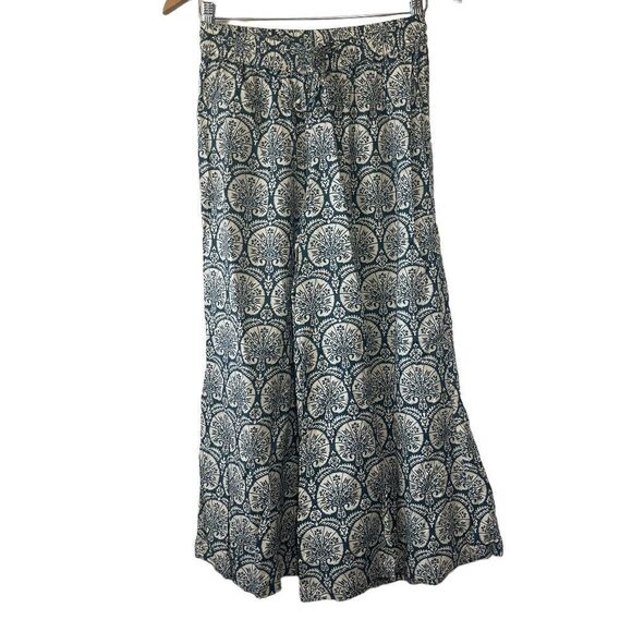 Bombay Paisley Cotton Drawstring Waist Wide Leg Crop Pants Sz S/M - Picture 1 of 8